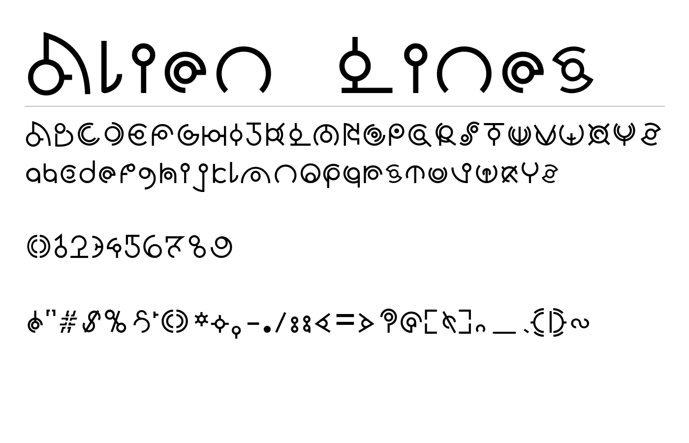 Alien Lines Font preview