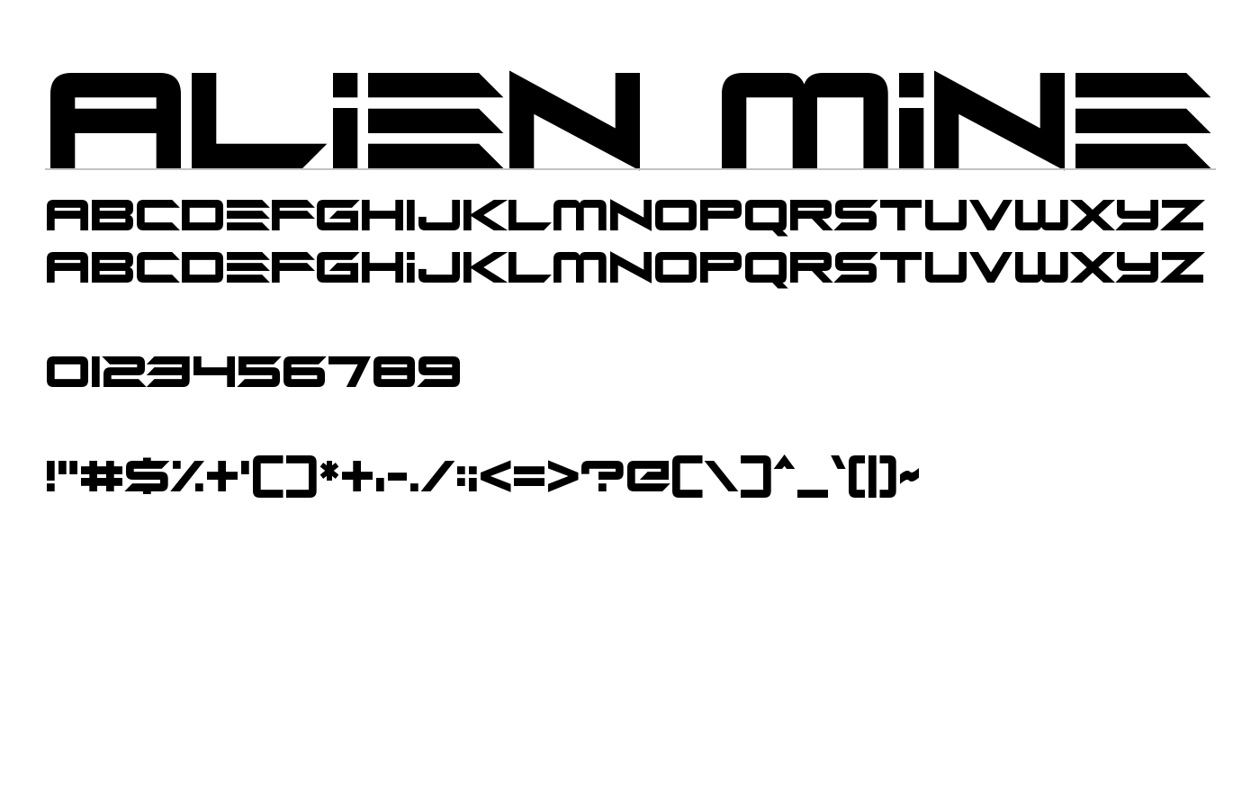 Alien Mine Font preview