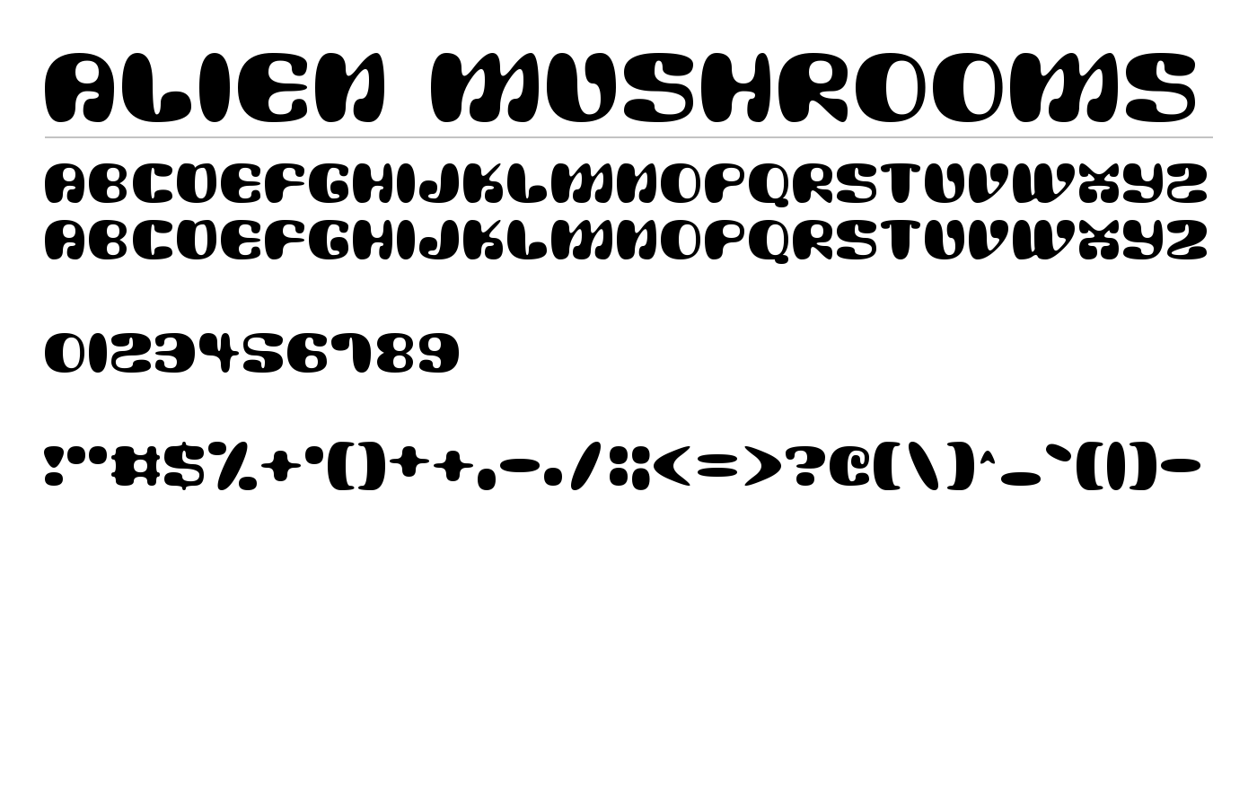Alien Mushrooms Font preview