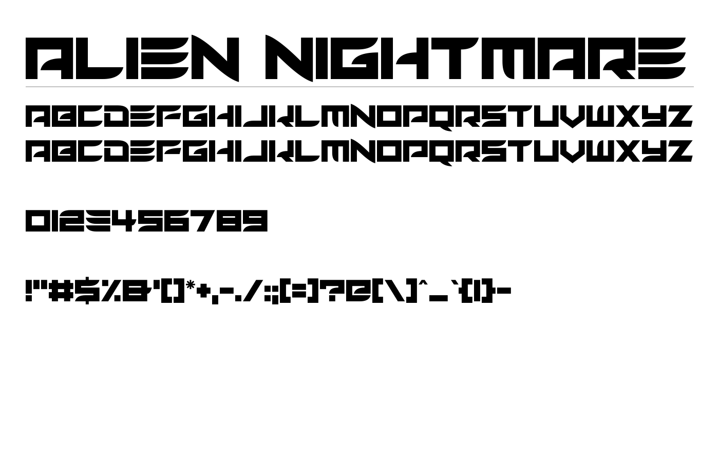 Alien Nightmare Font preview