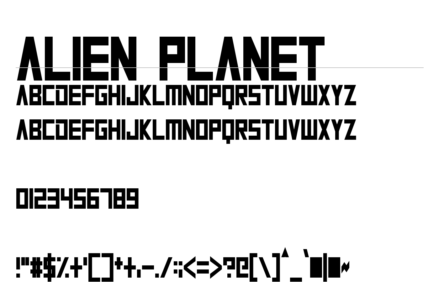 Alien Planet Font preview