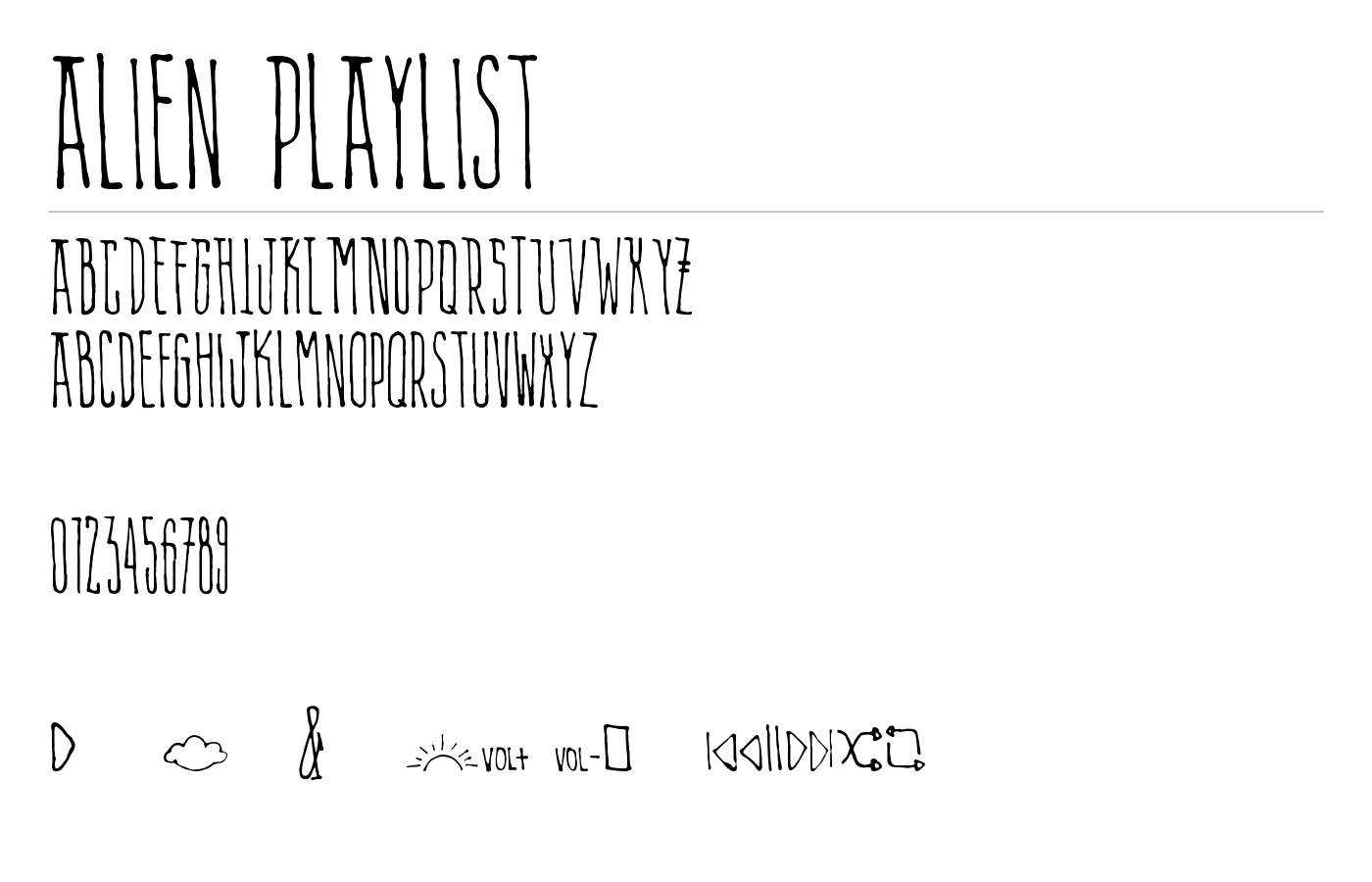 Alien Playlist Font preview