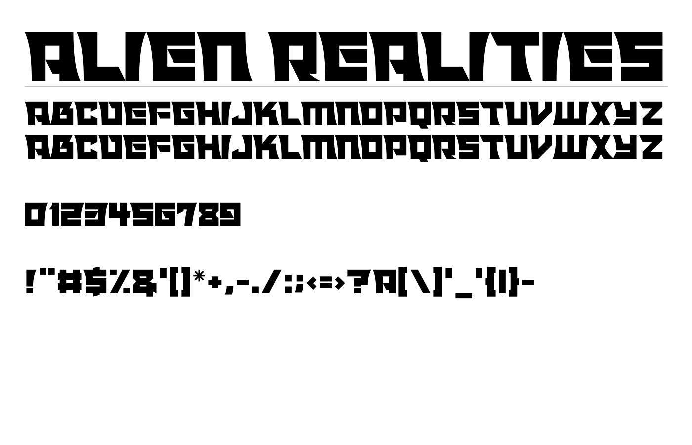 Alien Realities Font preview