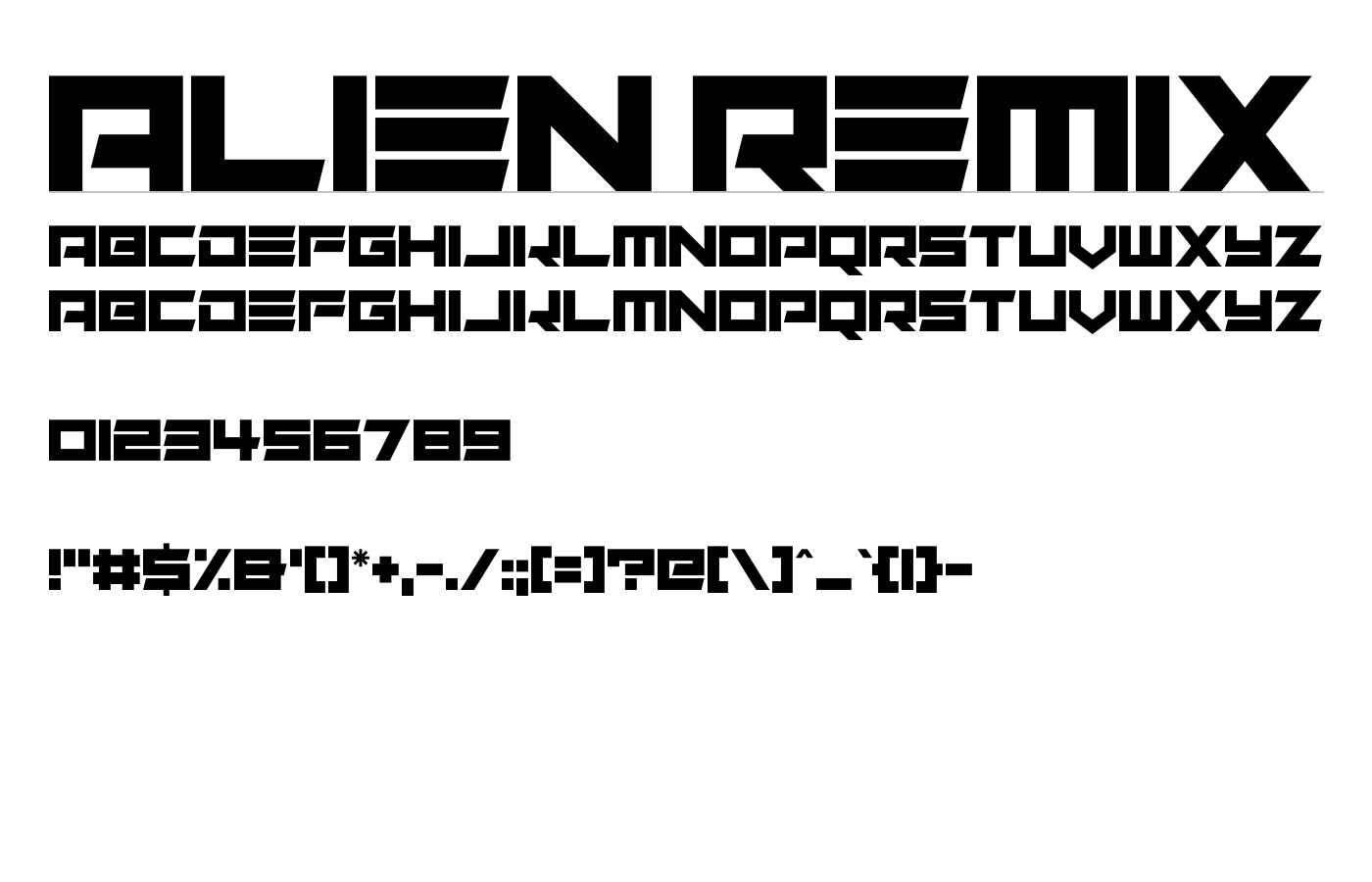 Alien Remix Font preview