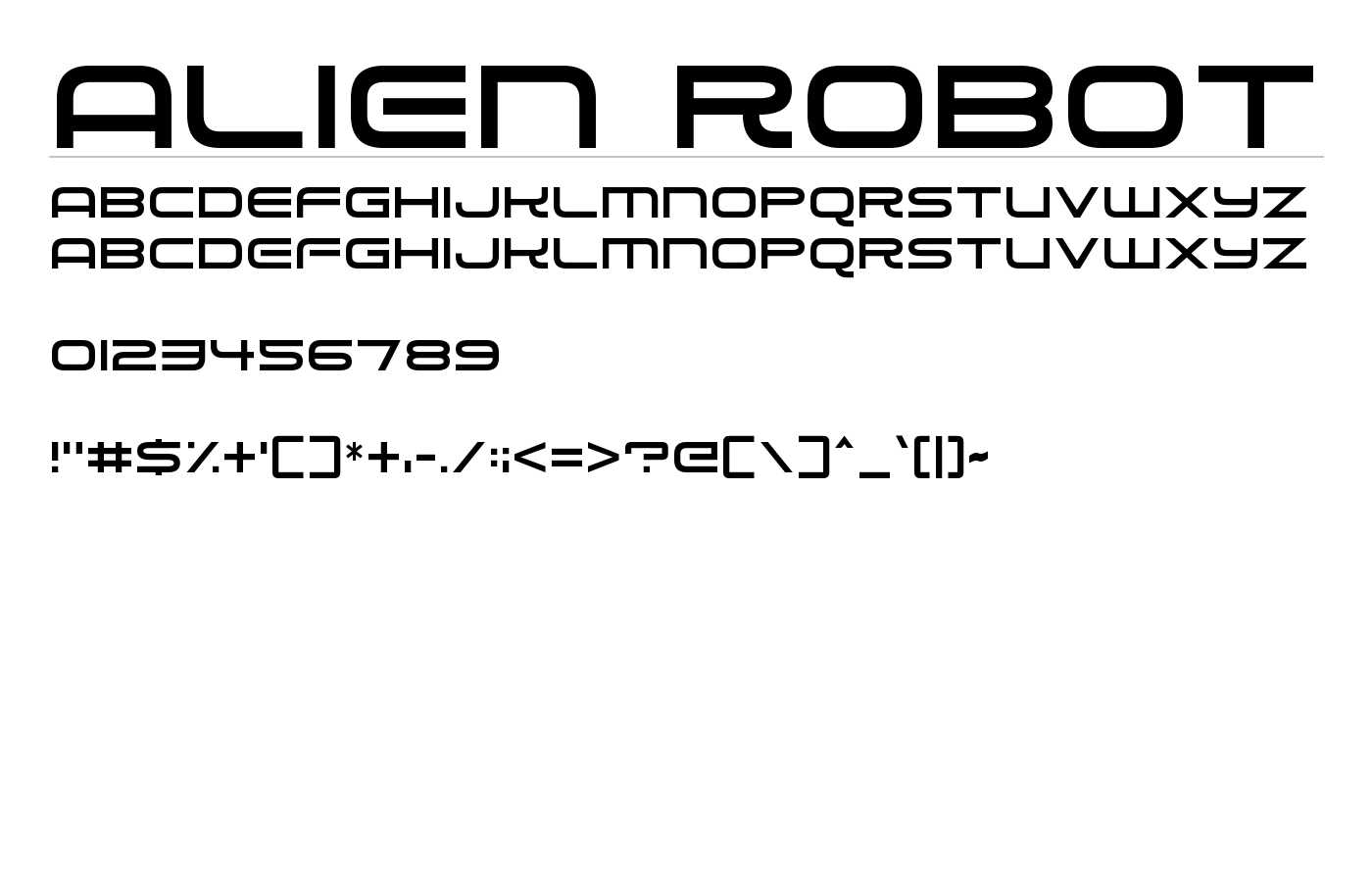 Alien Robot Font preview