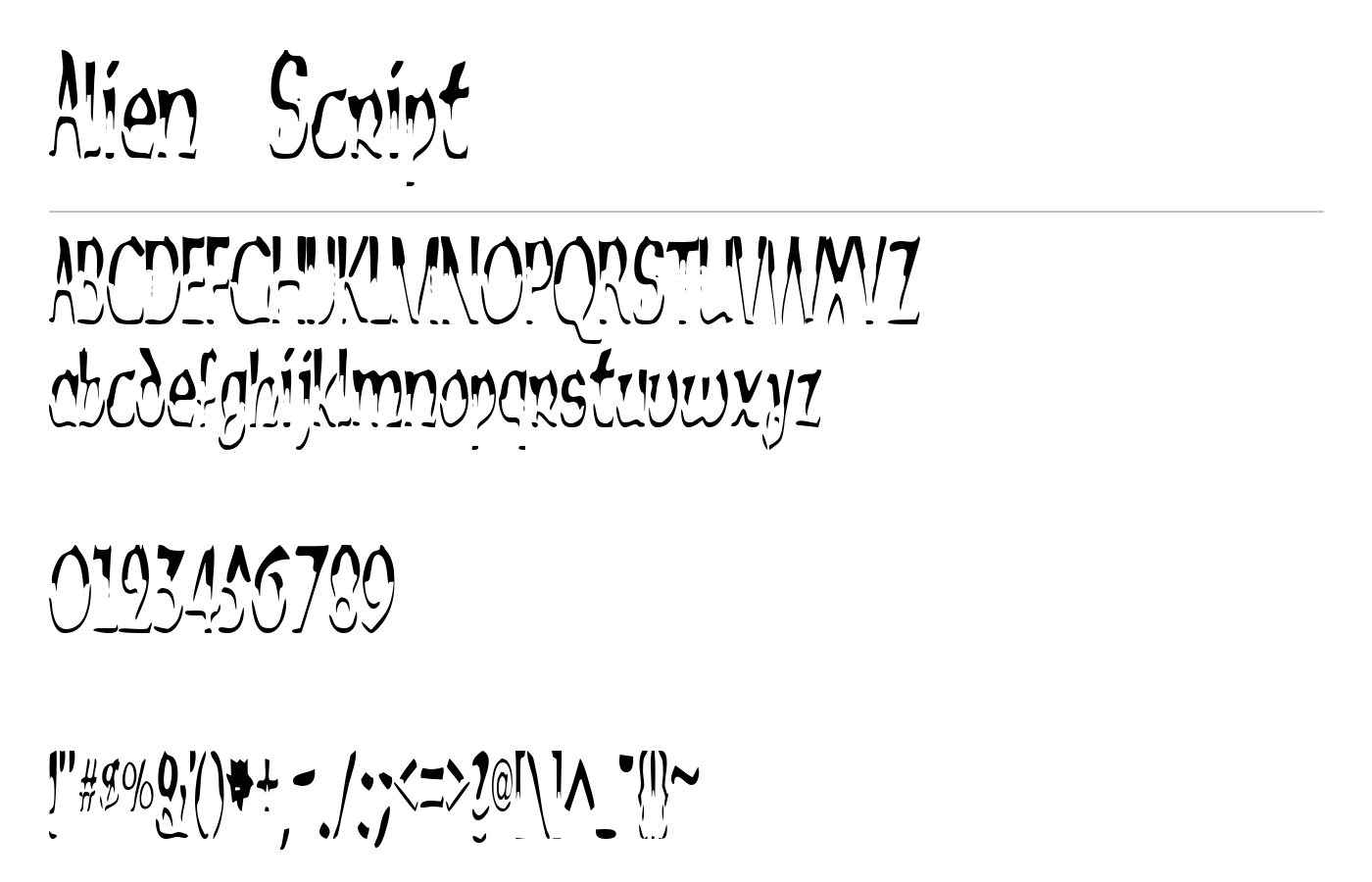 Alien Script Font preview