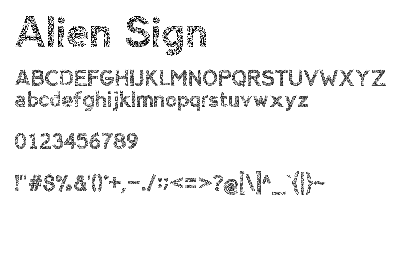 Alien Sign Font preview