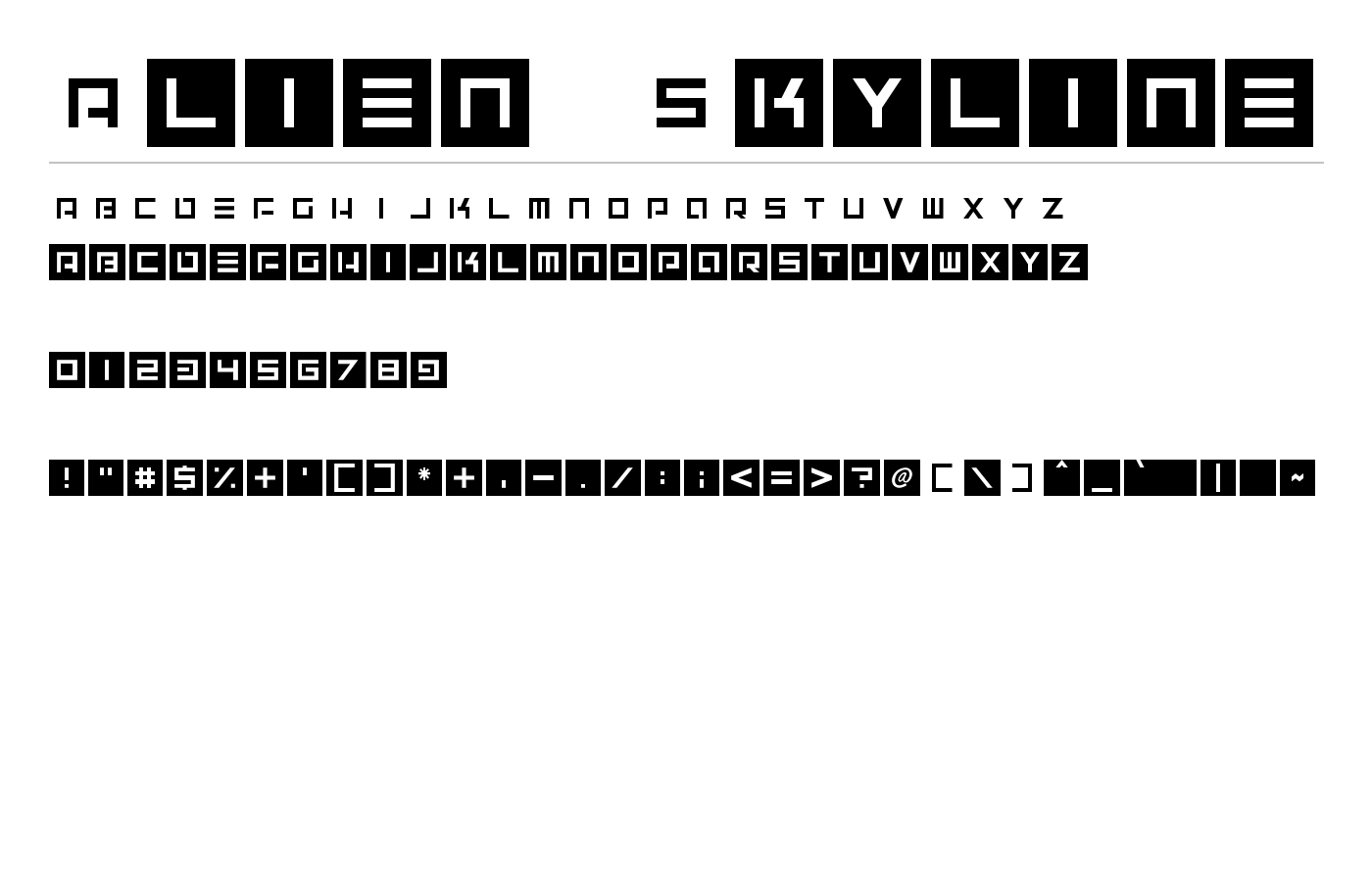 Alien Skyline Font preview