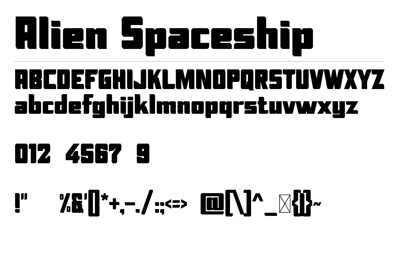 Alien Spaceship Font preview