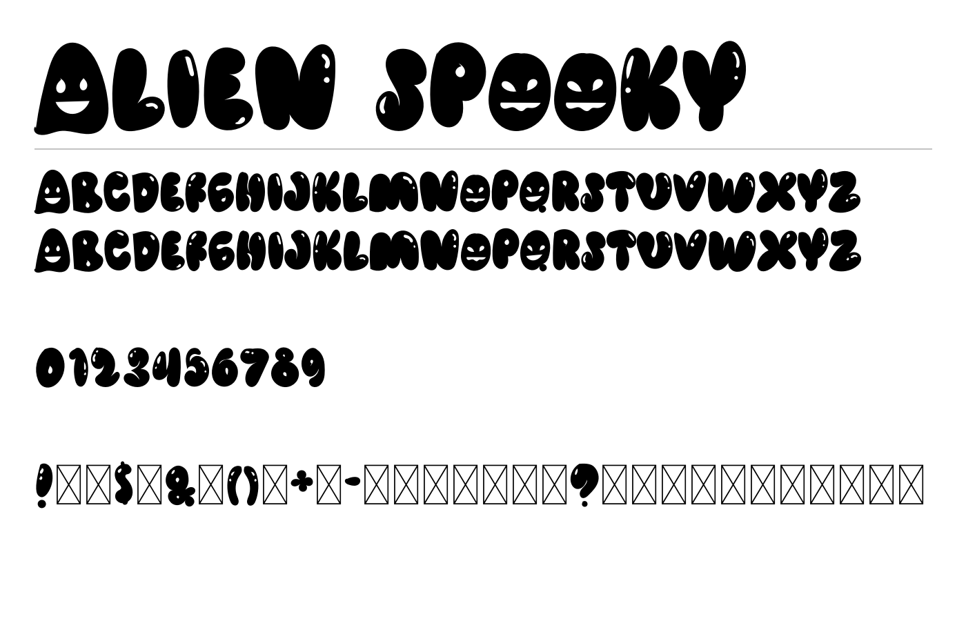 Alien Spooky Font preview