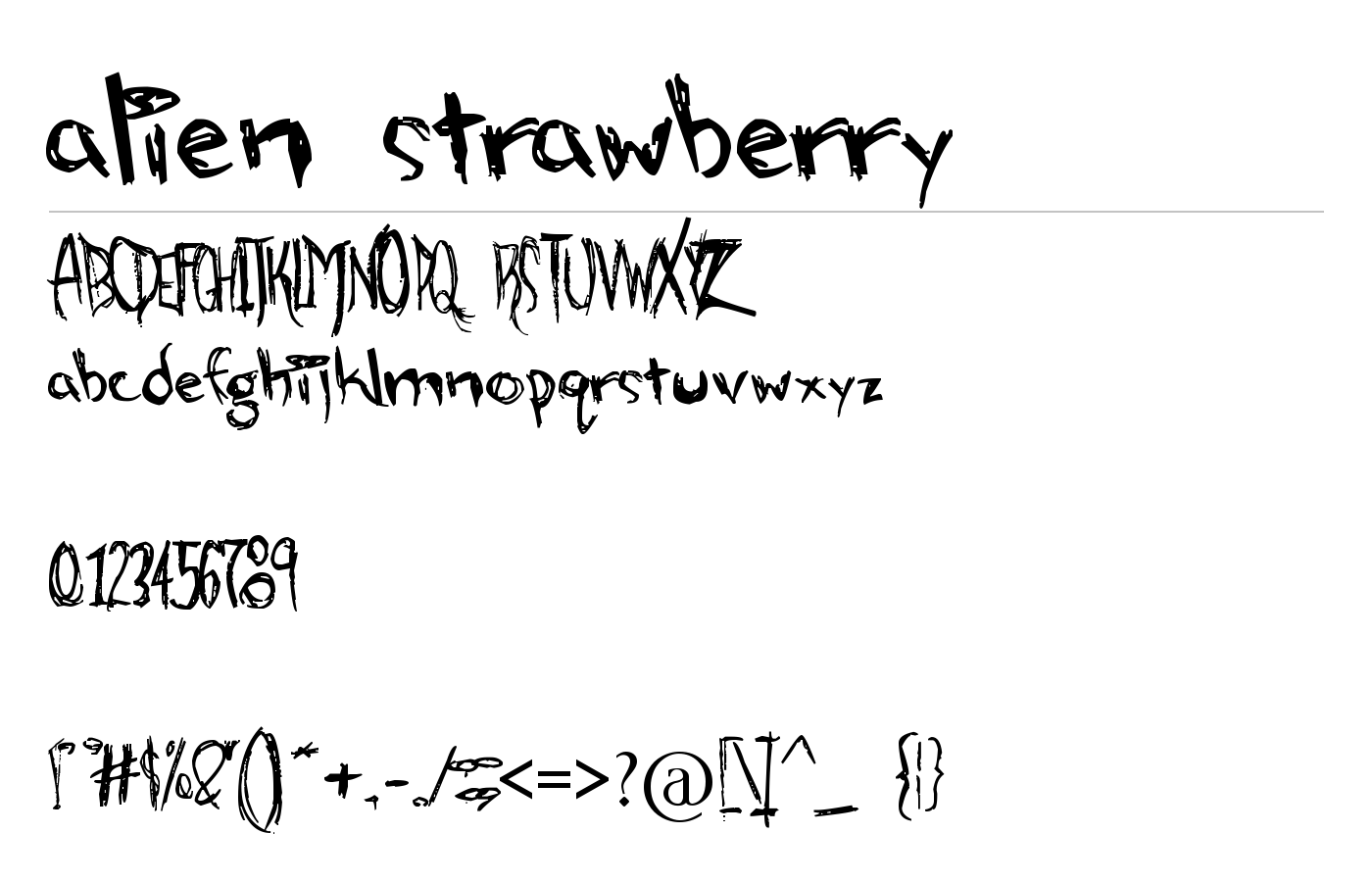 alien strawberry Font preview