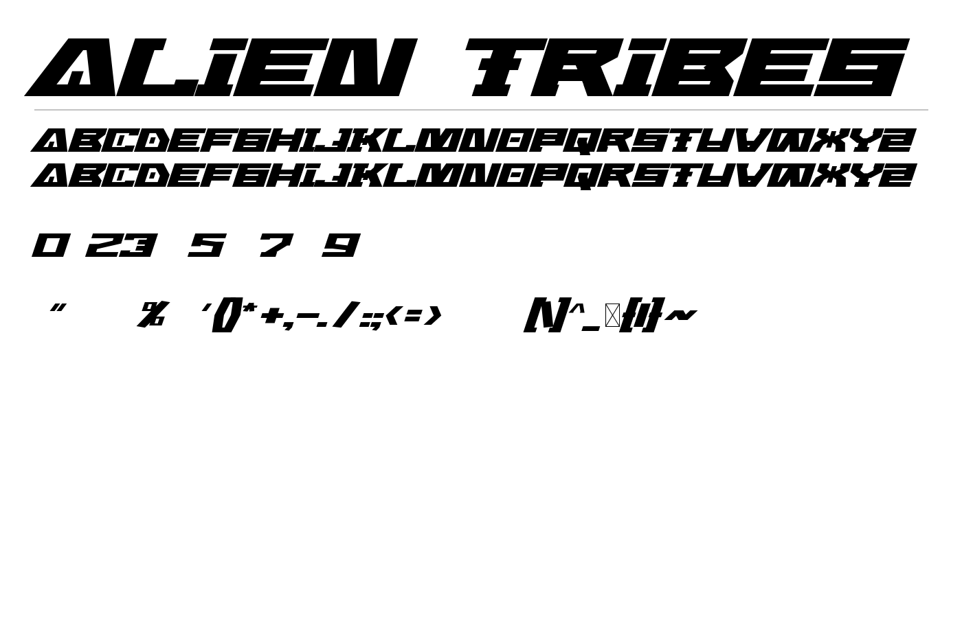 Alien Tribes Font preview