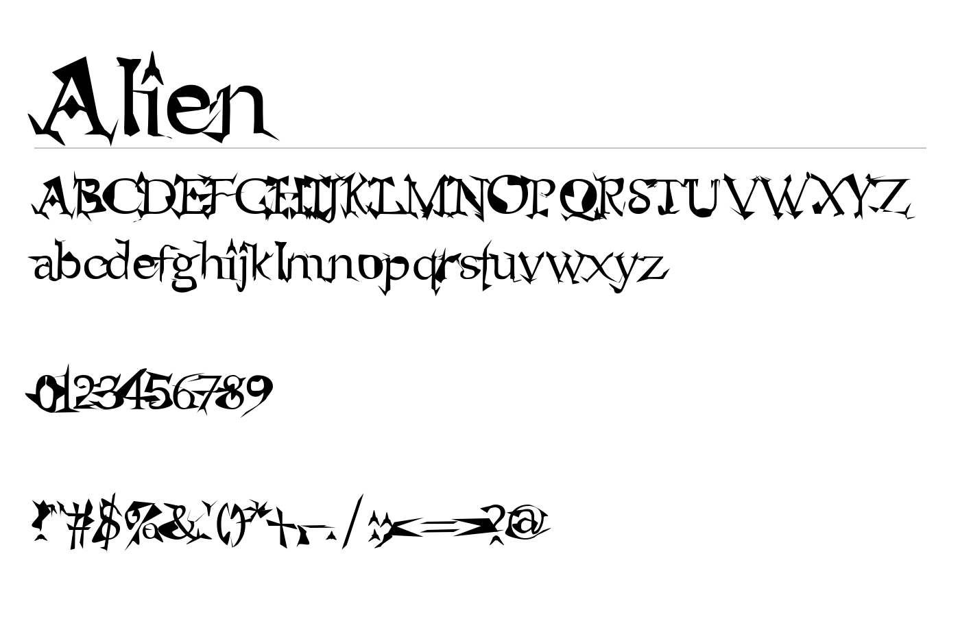 Alien Font preview