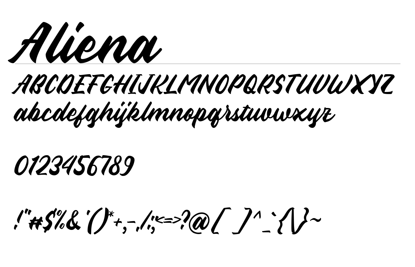 Aliena Font preview