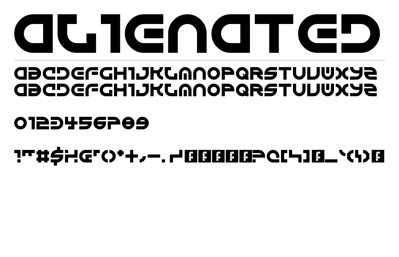 Alienated Font preview