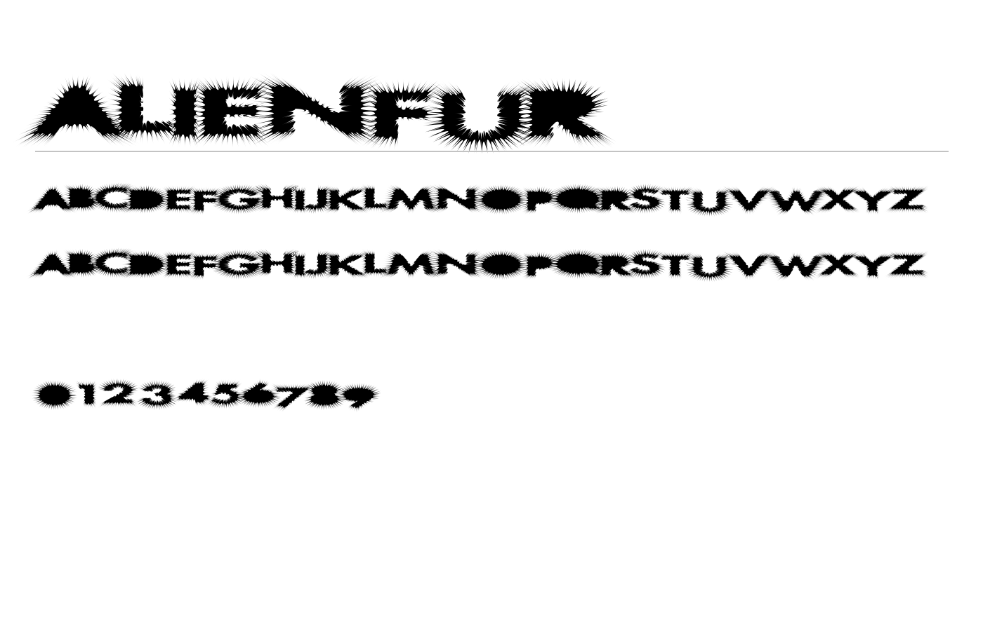 AlienFur Font preview