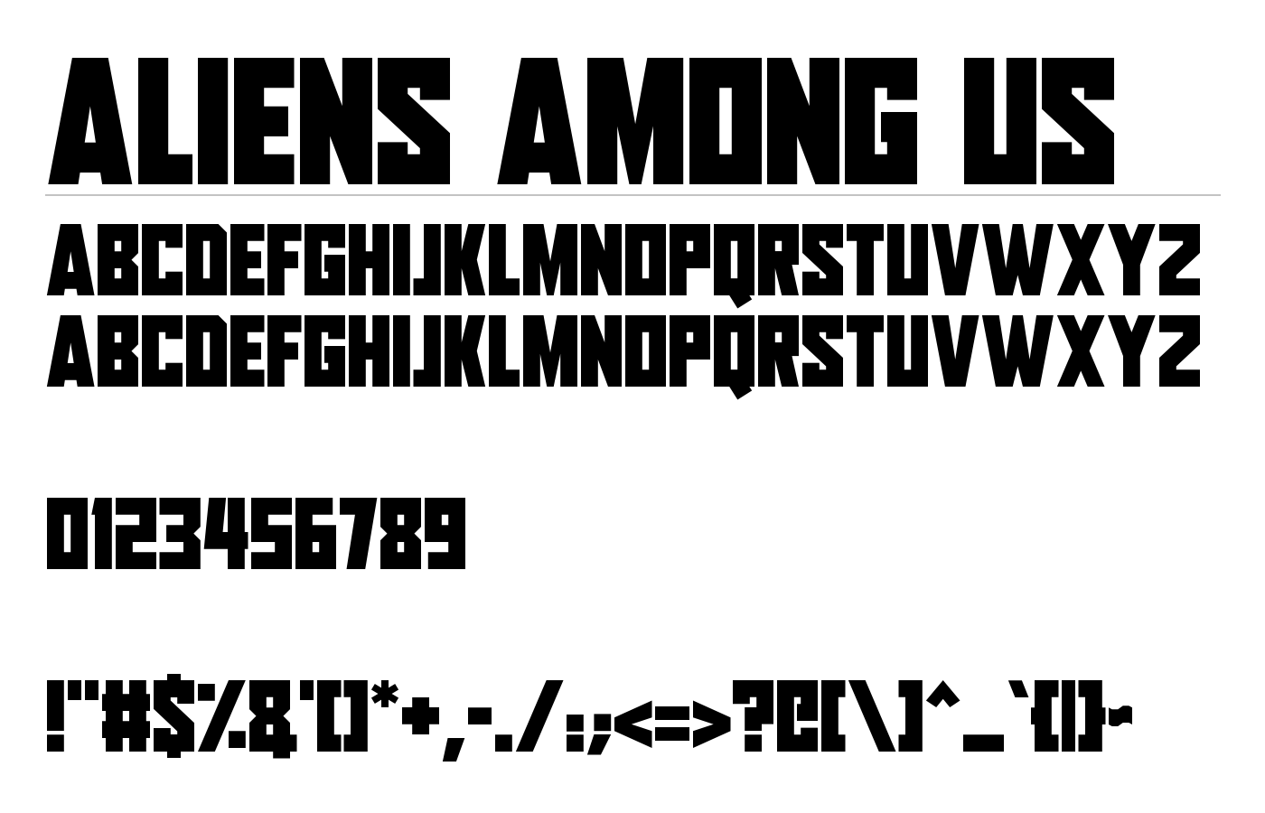 Aliens Among Us Font preview