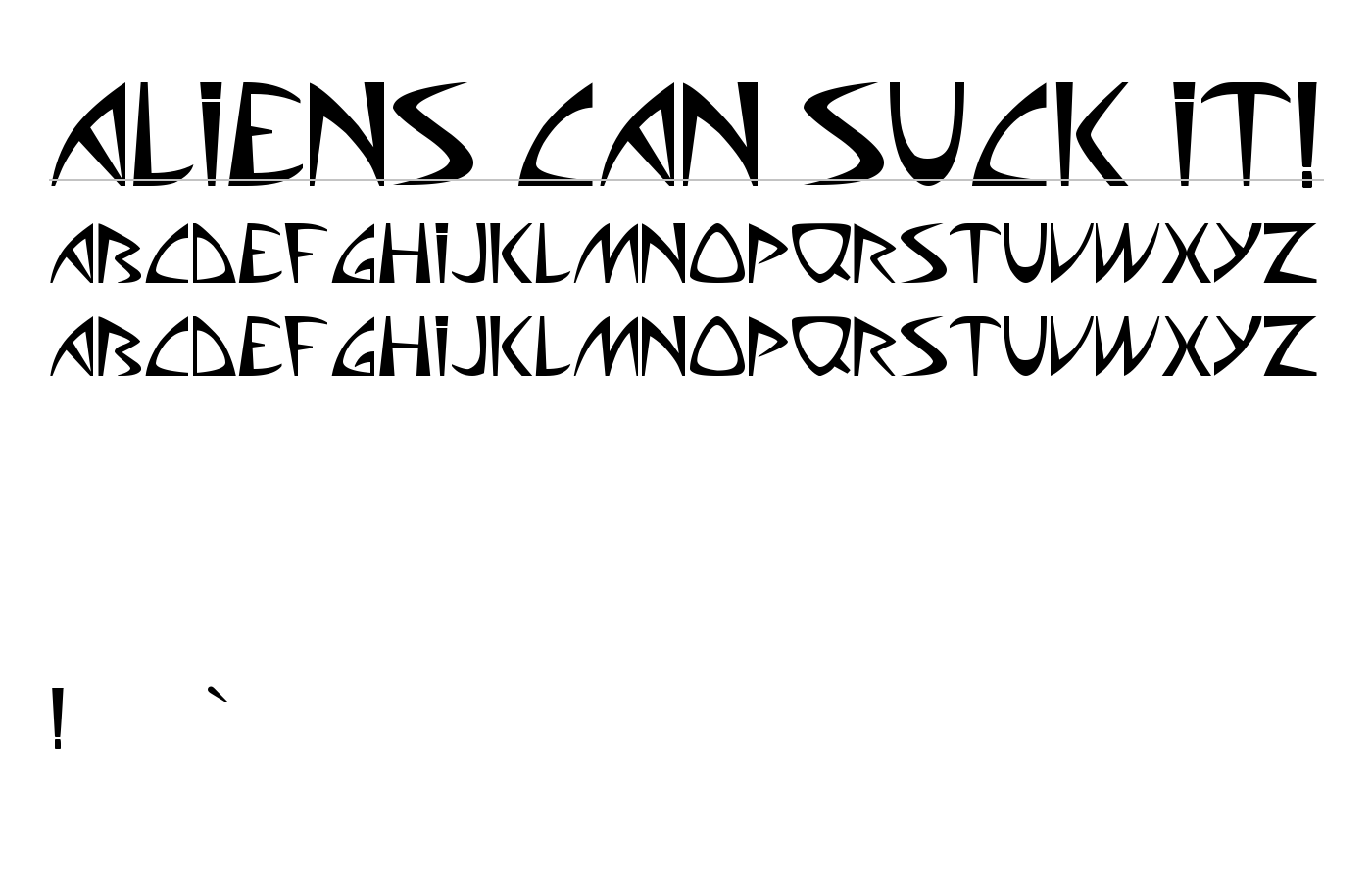 Aliens can suck it! Font preview