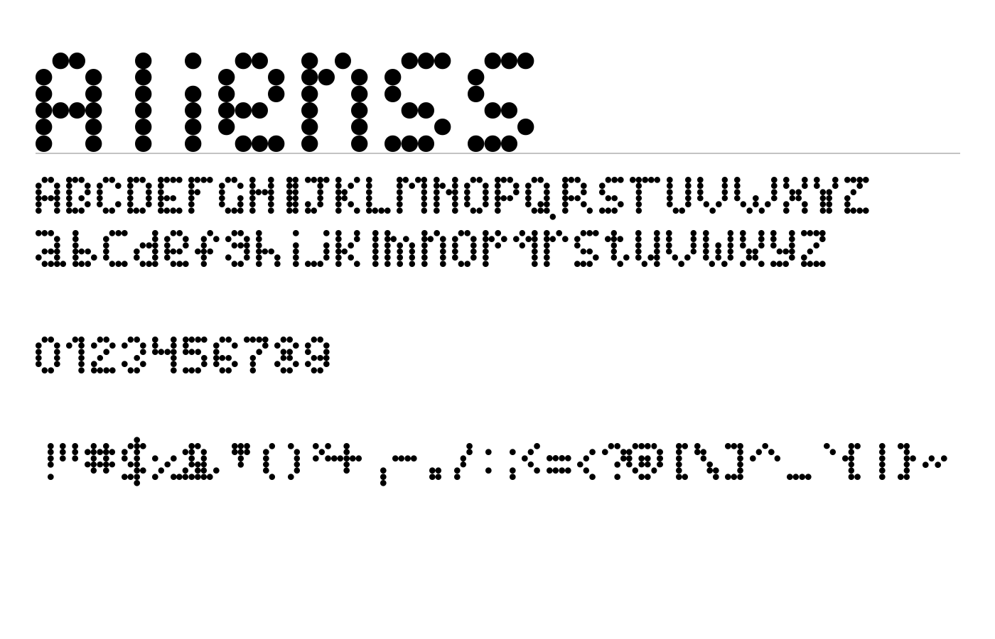Alienss Font preview
