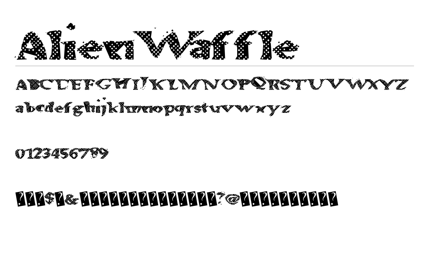 AlienWaffle Font preview
