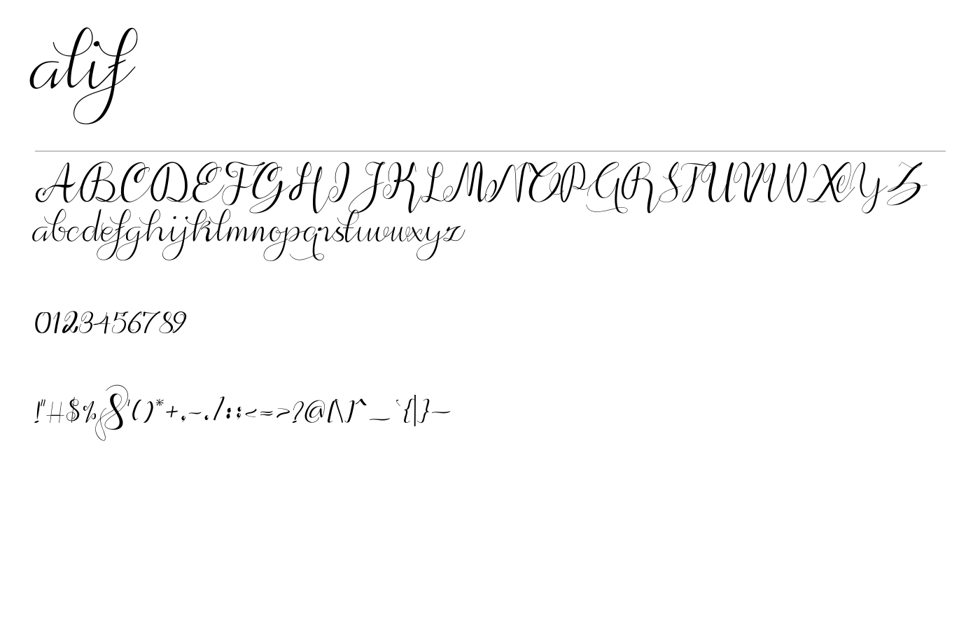 alif Font preview