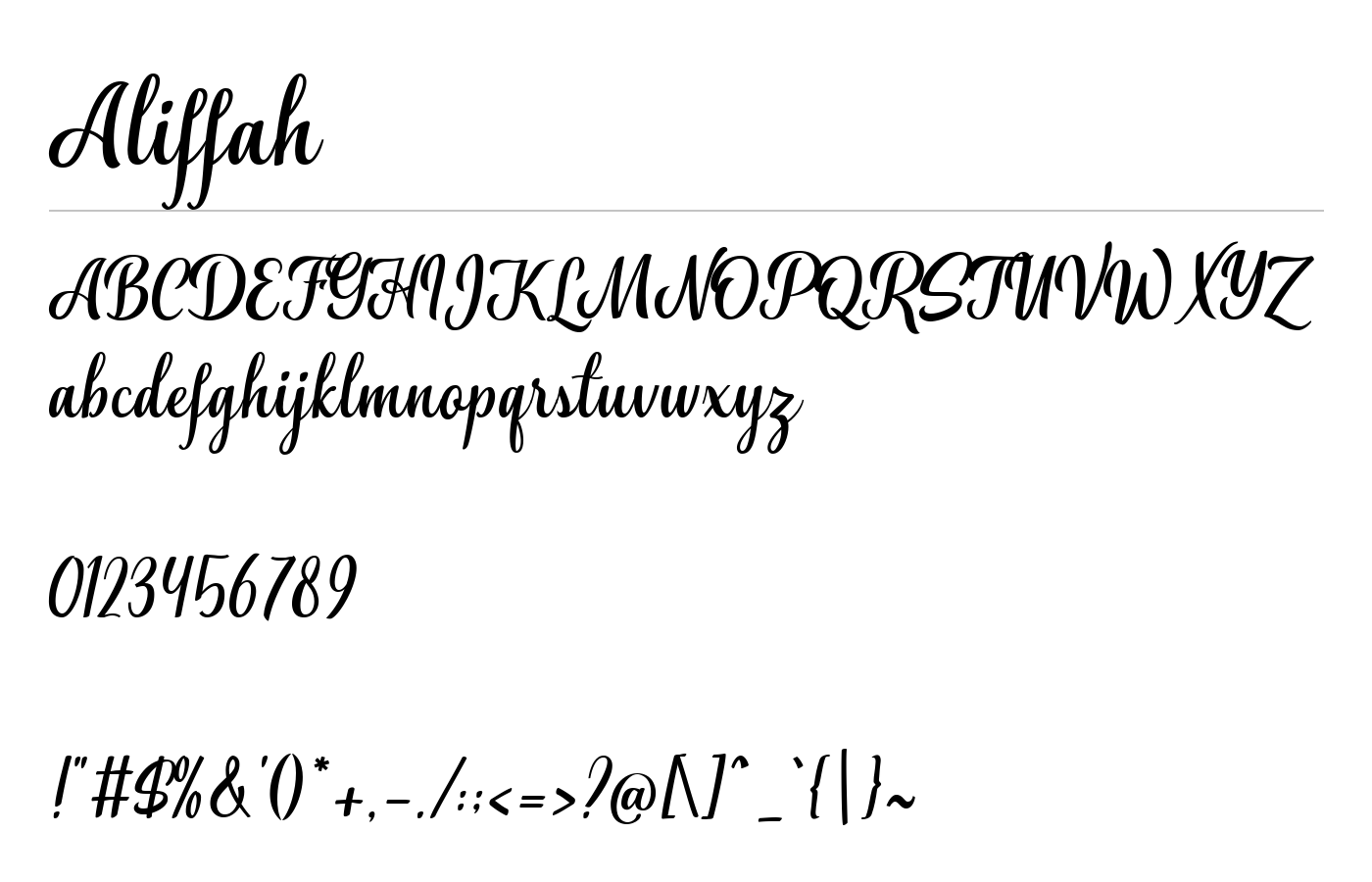 Aliffah Font preview
