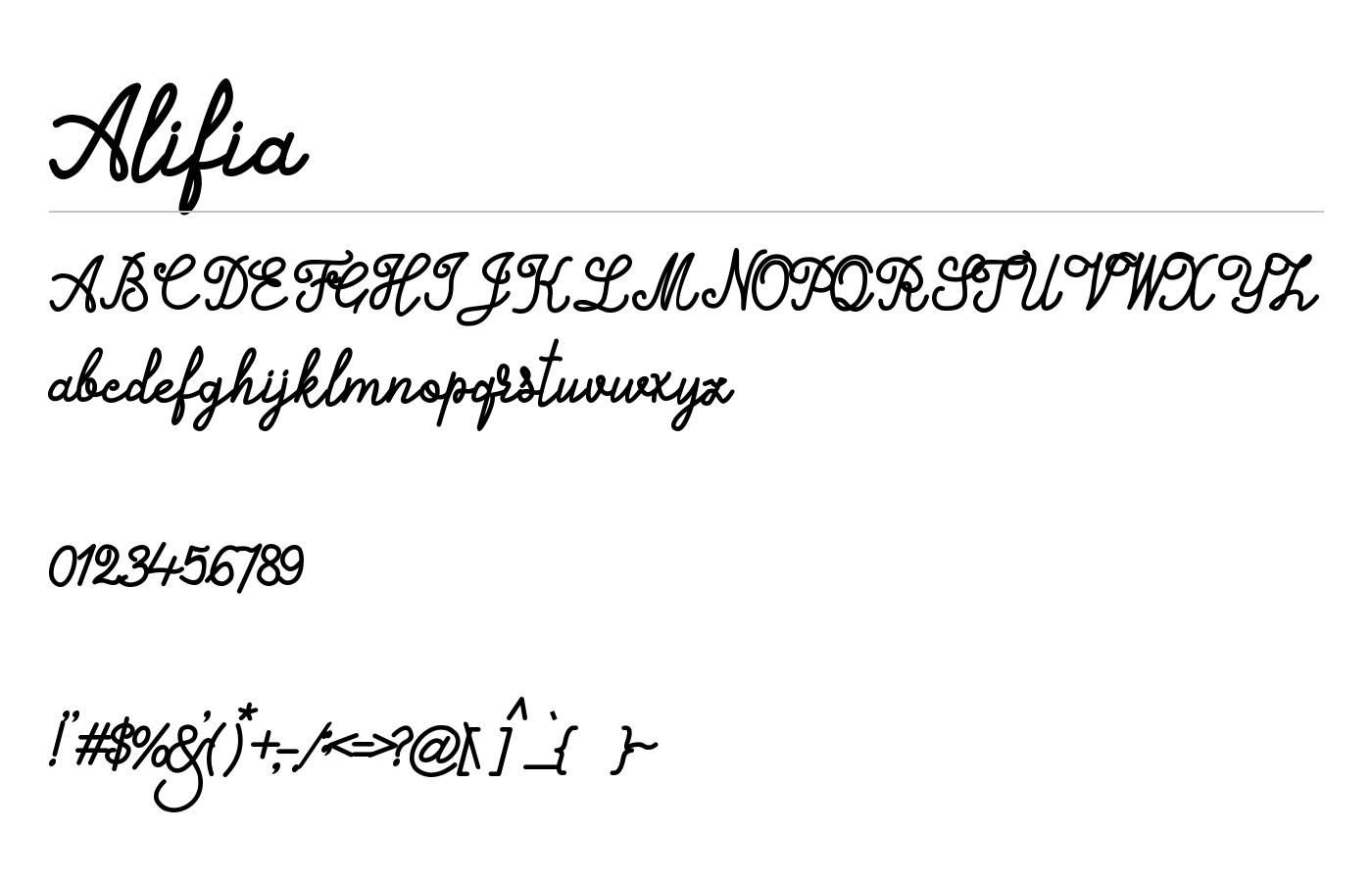 Alifia Font preview