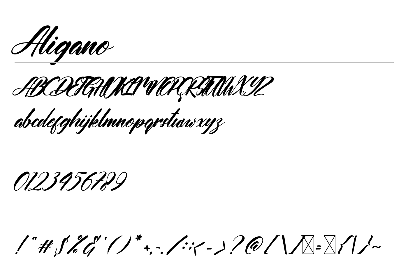 Aligano Font preview