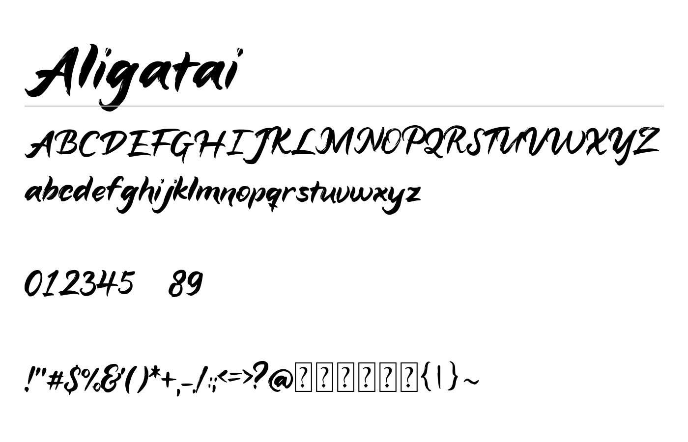 Aligatai Font preview