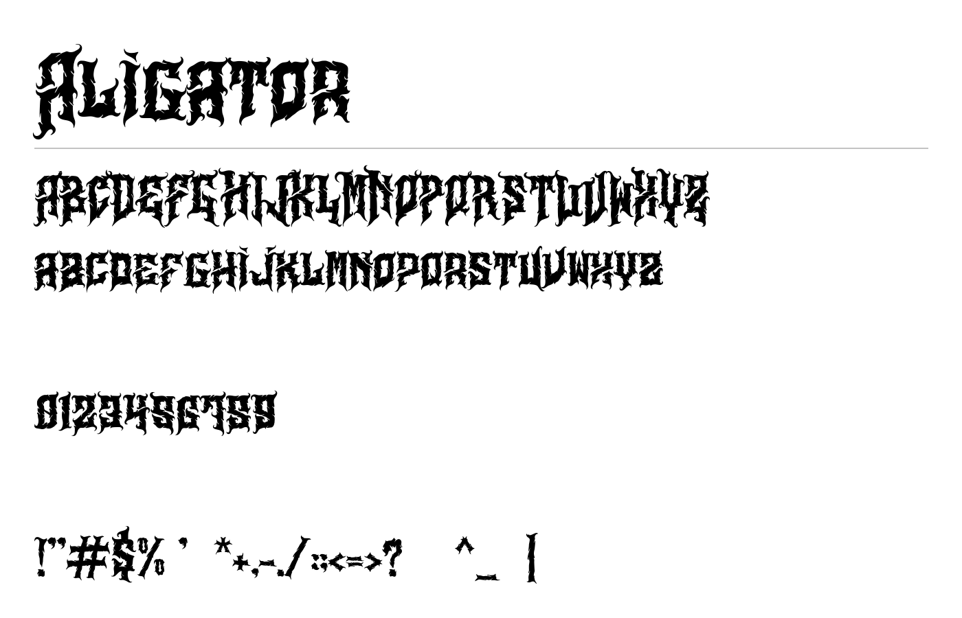 Aligator Font preview