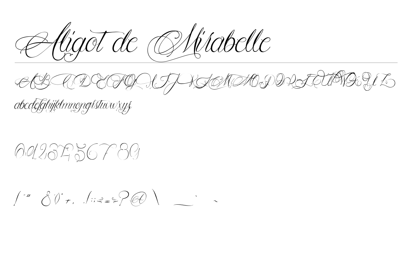Aligot de Mirabelle Font preview