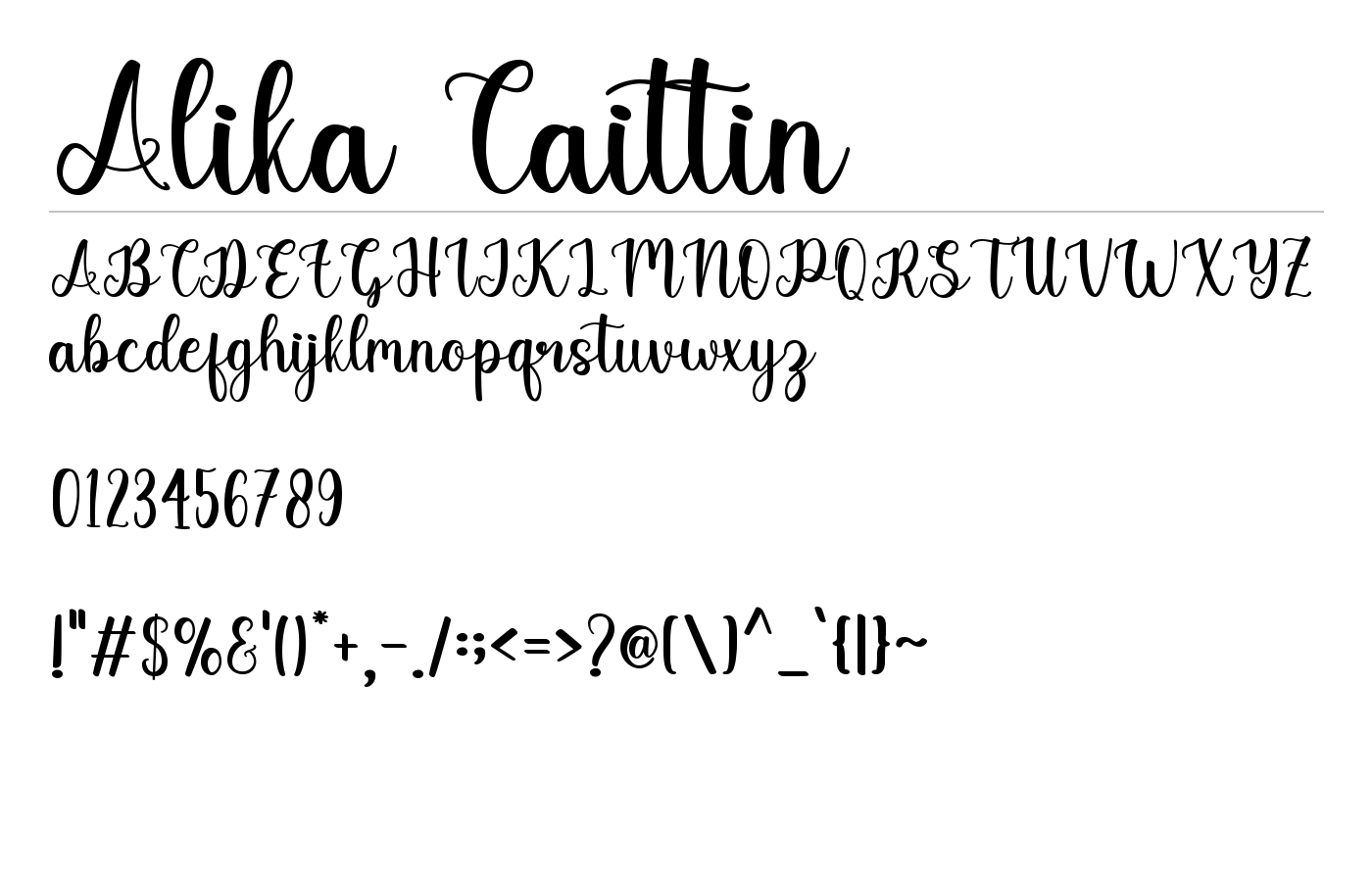 Alika Caittin Font preview
