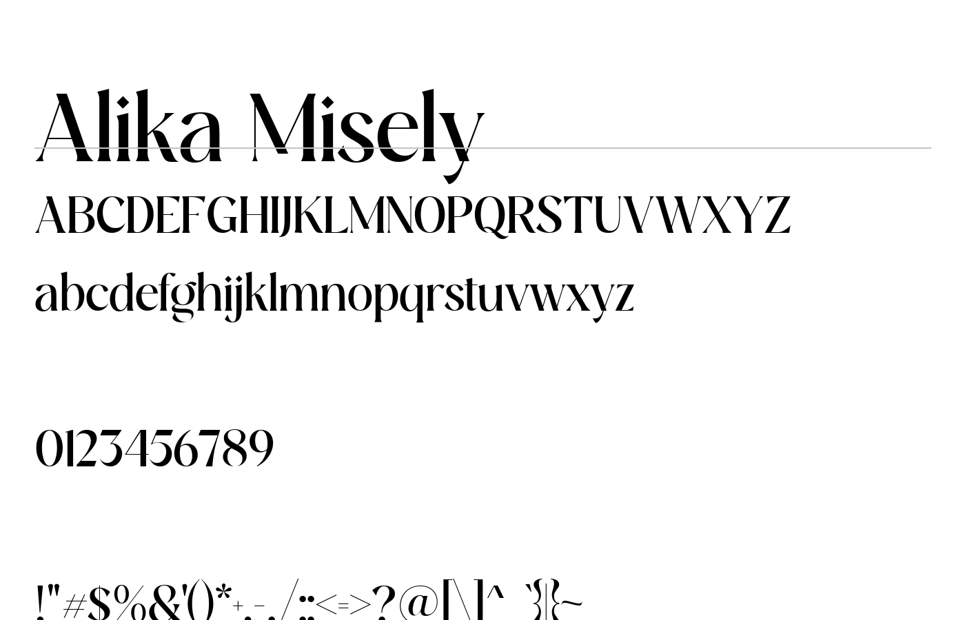 Alika Misely Font preview