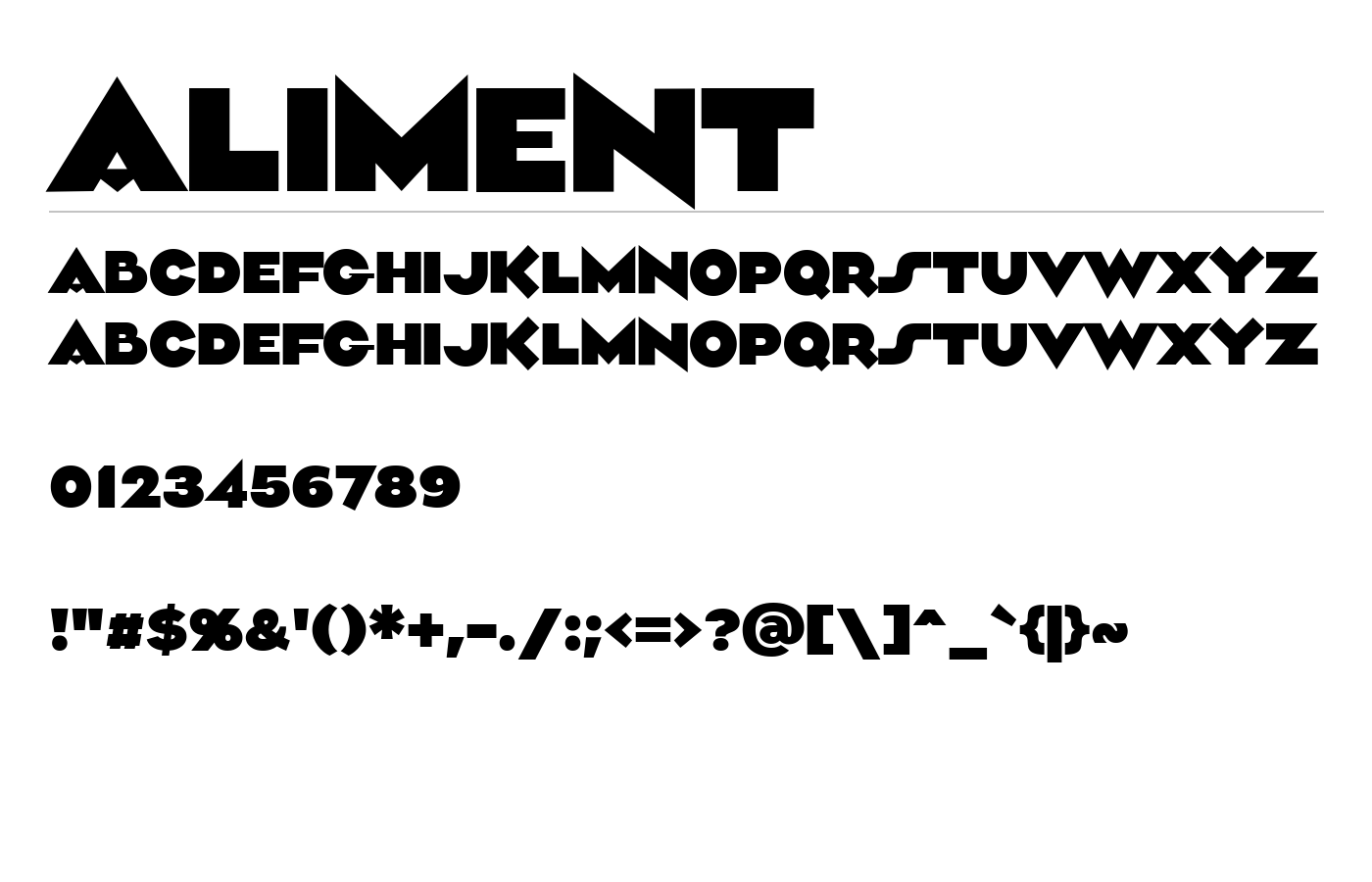 Aliment Font preview