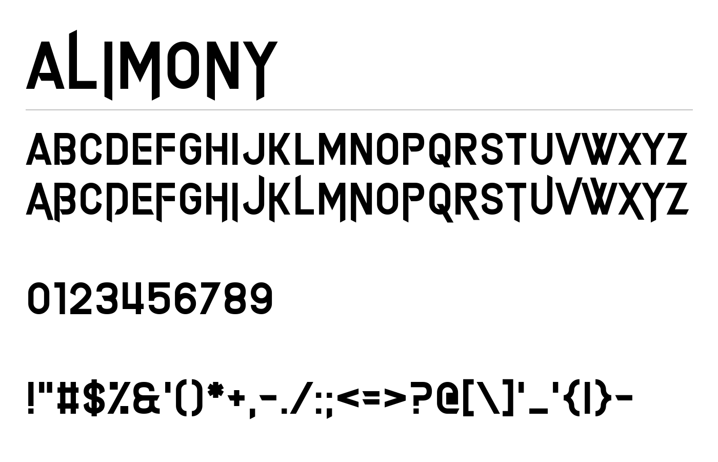 Alimony Font preview