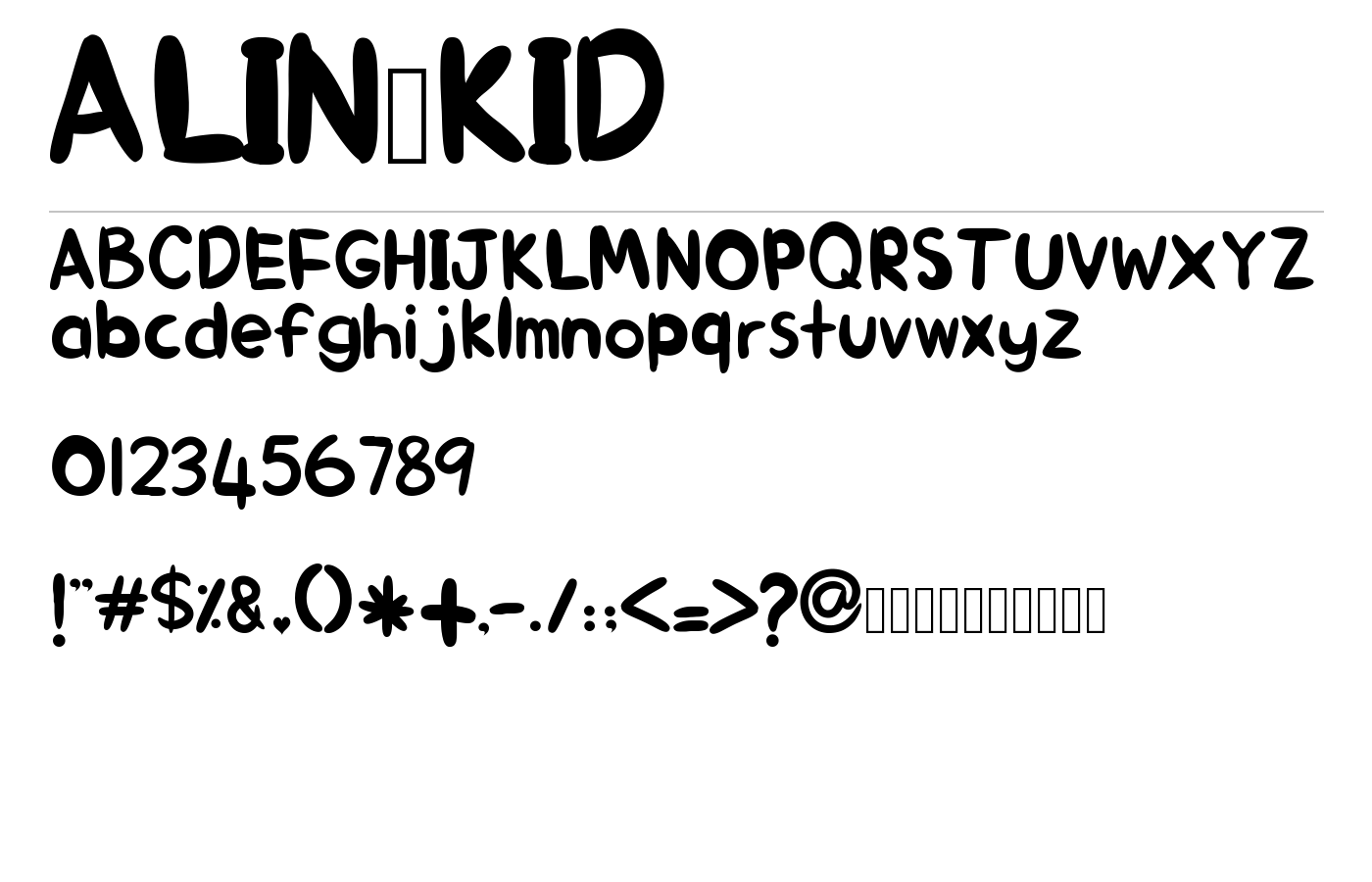 ALIN_KID Font preview