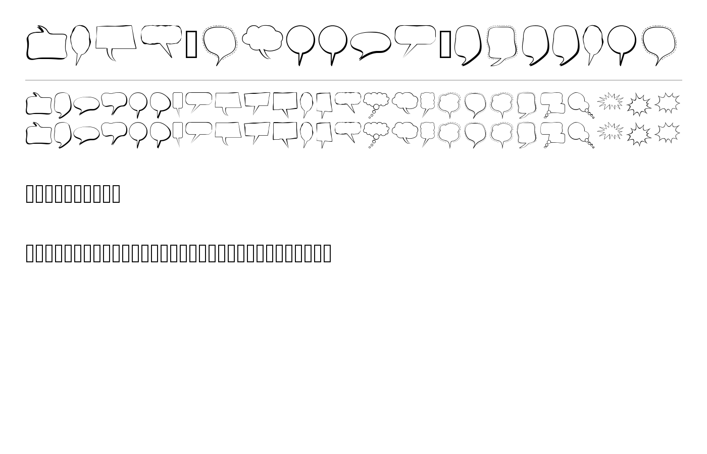 Alin Speech Bubbles Font preview