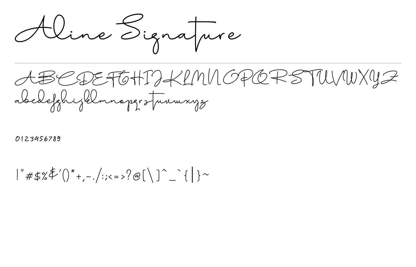 Aline Signature Font preview