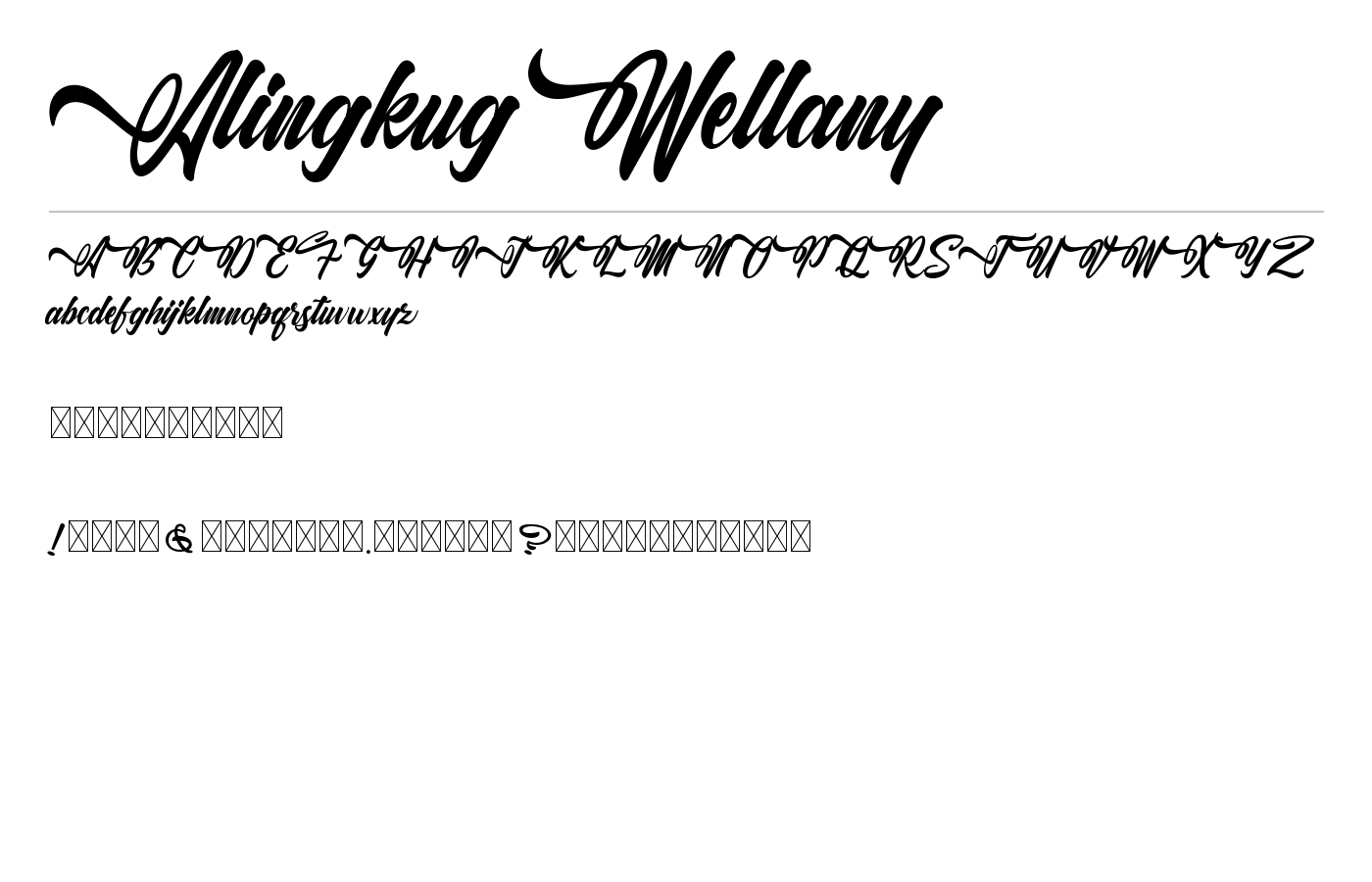 Alingkug Wellany Font preview