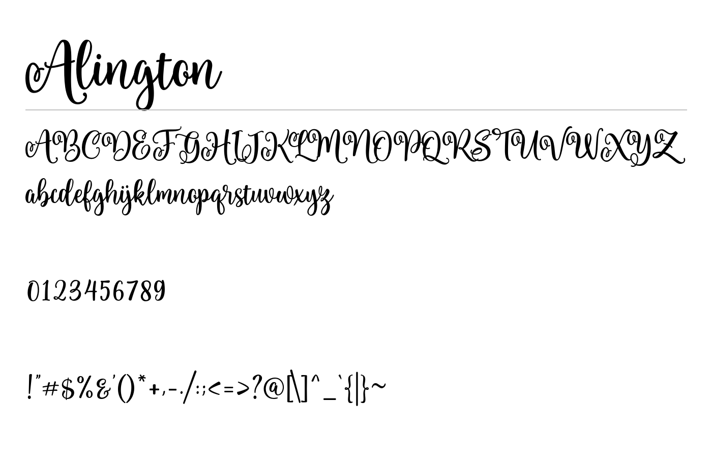 Alington Font preview