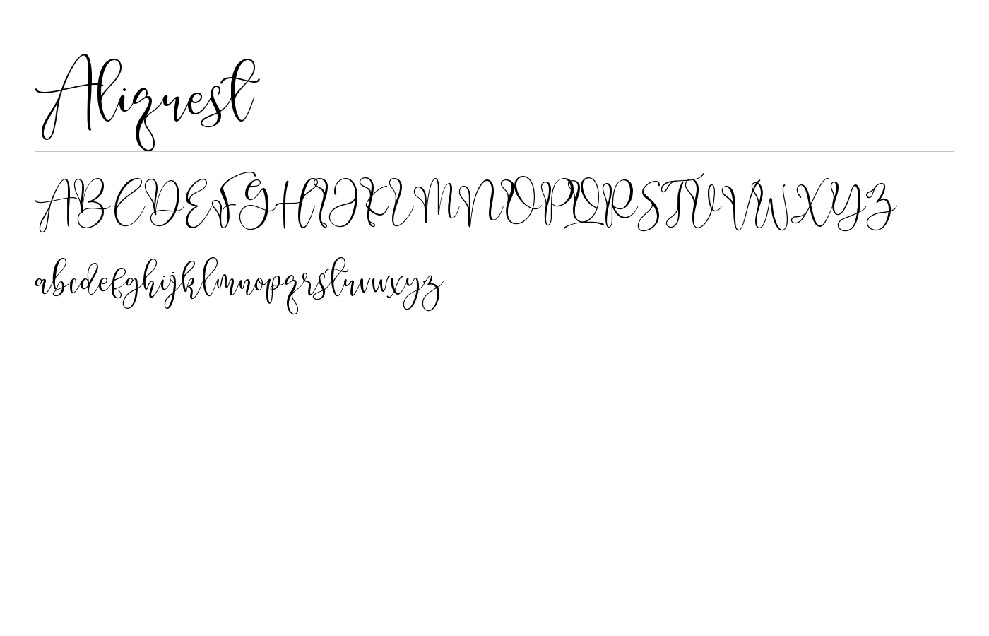 Aliquest Font preview