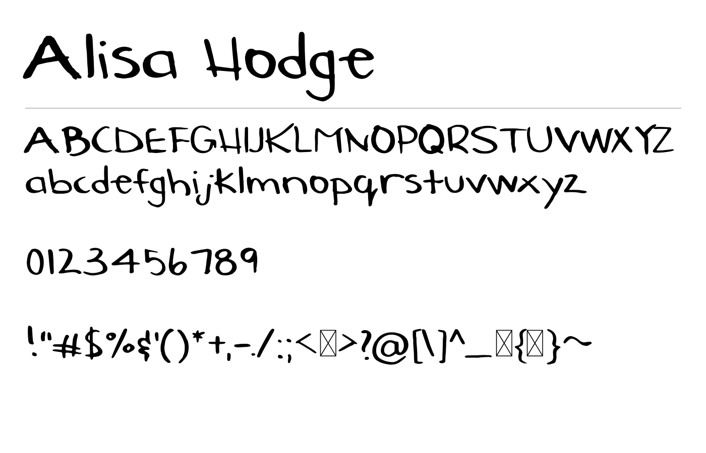 Alisa Hodge Font preview