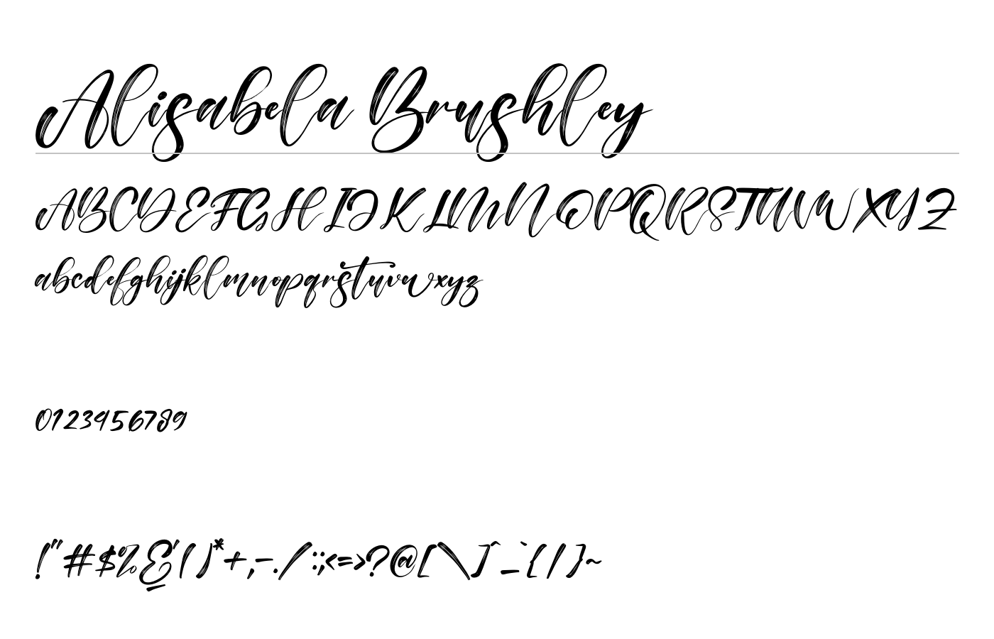Alisabela Brushley Font preview