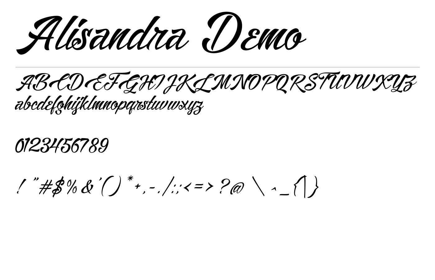 Alisandra Demo Font preview