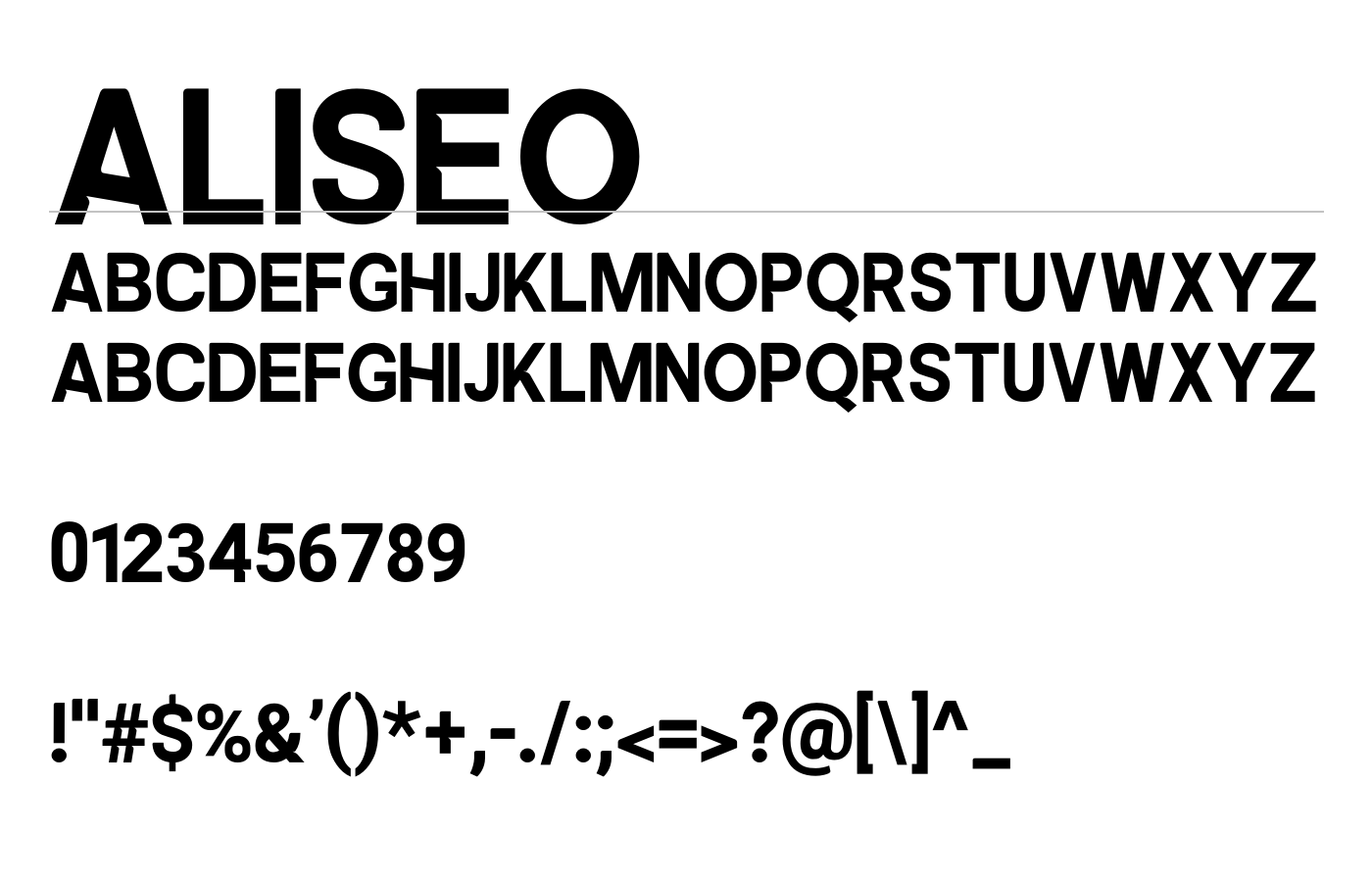 ALISEO Font preview