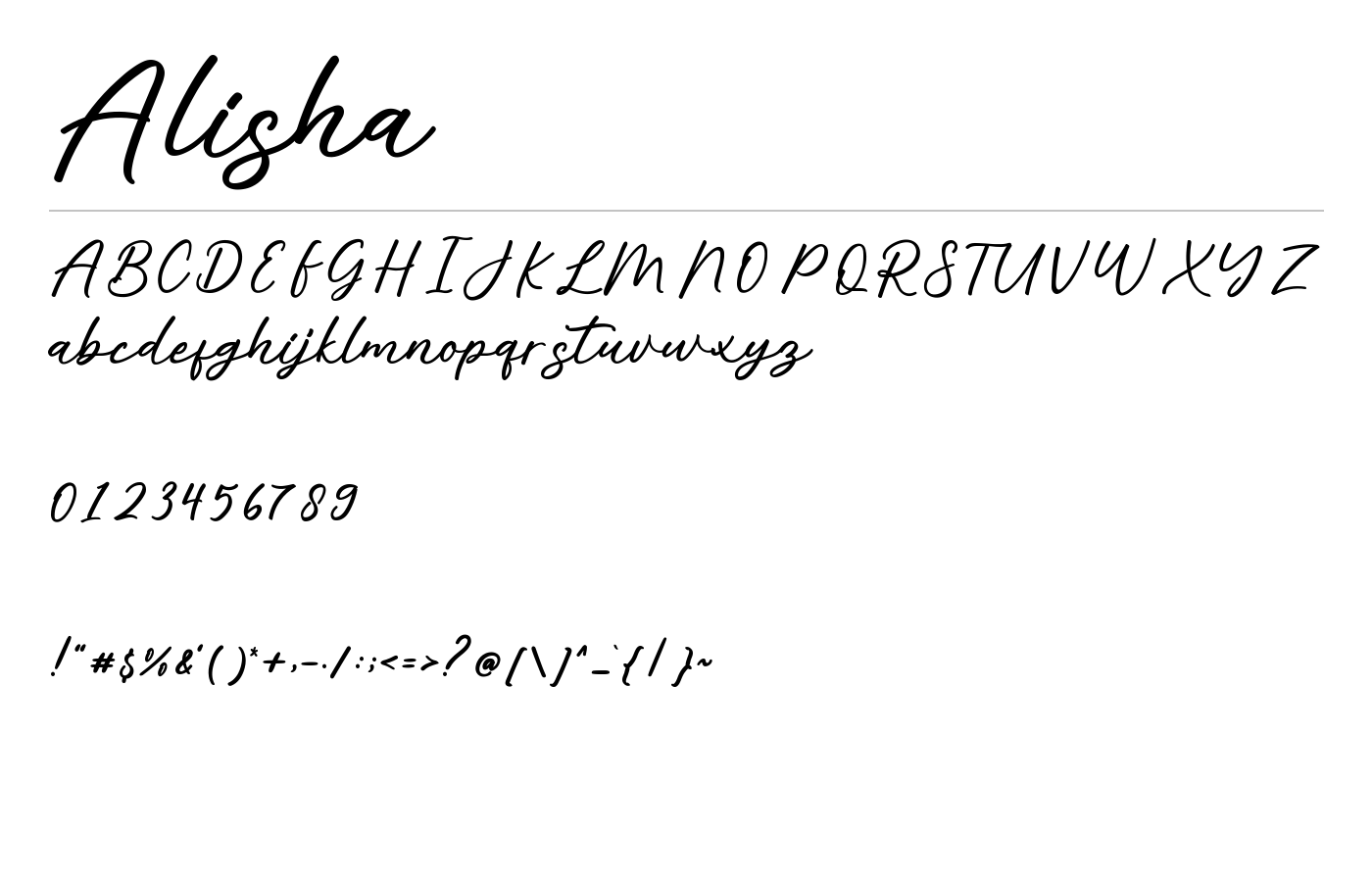 Alisha Font preview