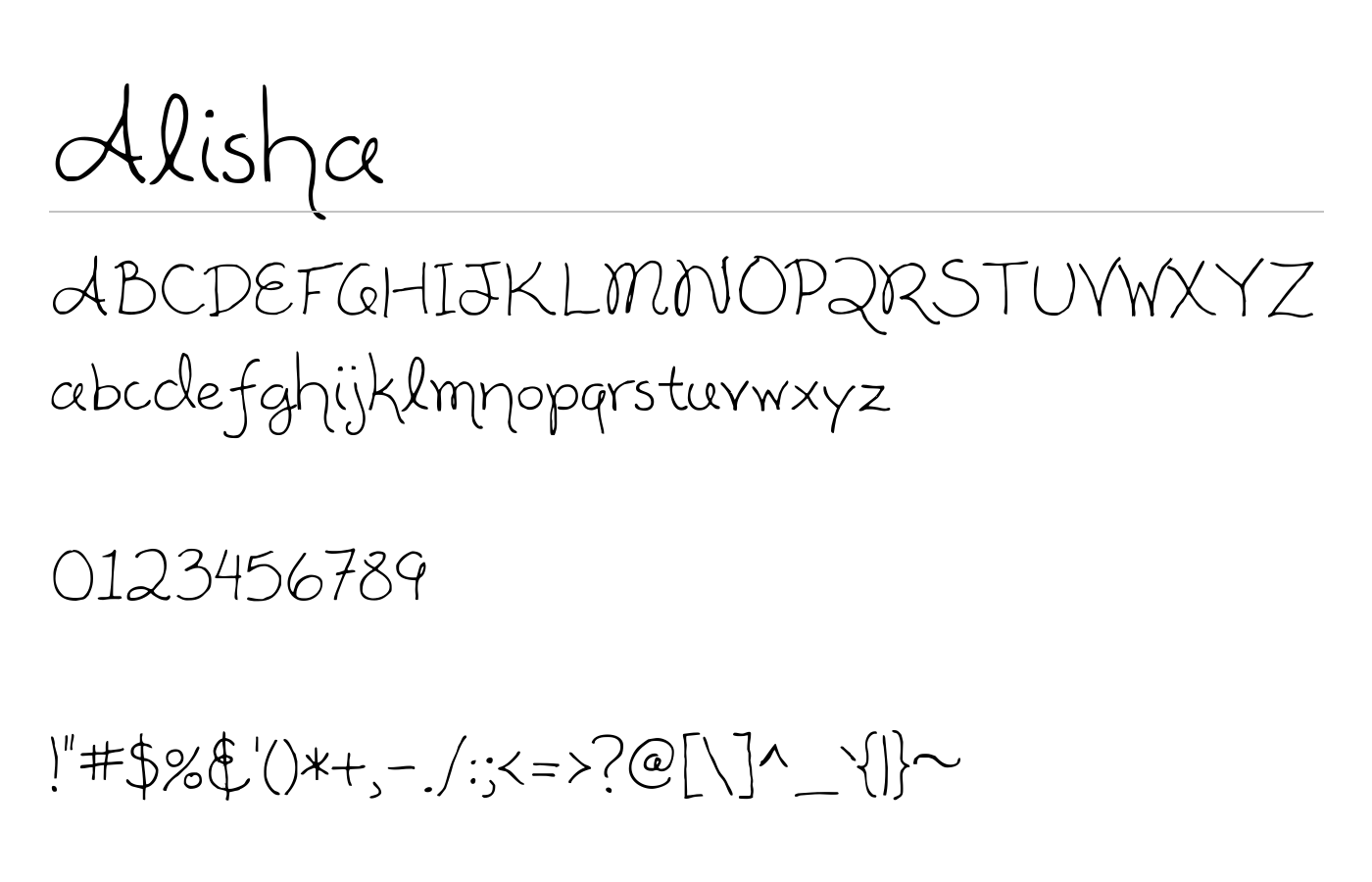 Alisha Font preview