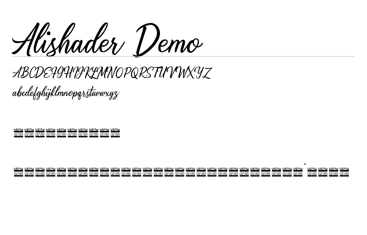 Alishader Demo Font preview