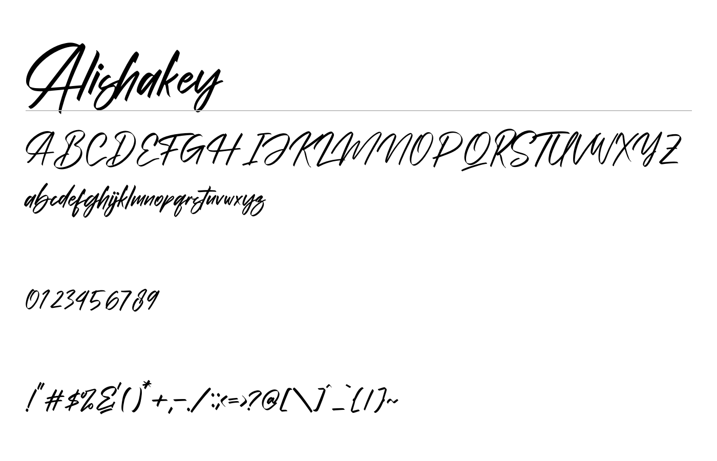 Alishakey Font preview