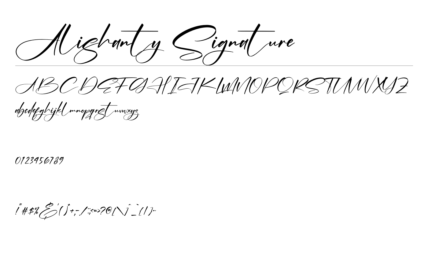 Alishanty Signature Font preview